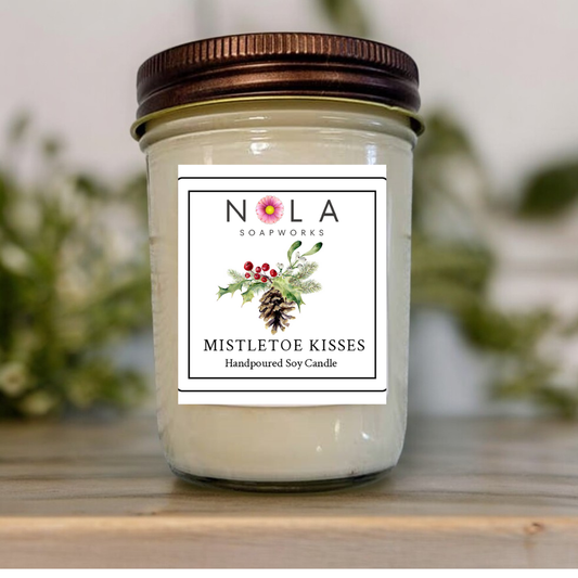 Steal a Kiss Under The Mistletoe - Christmas Candle