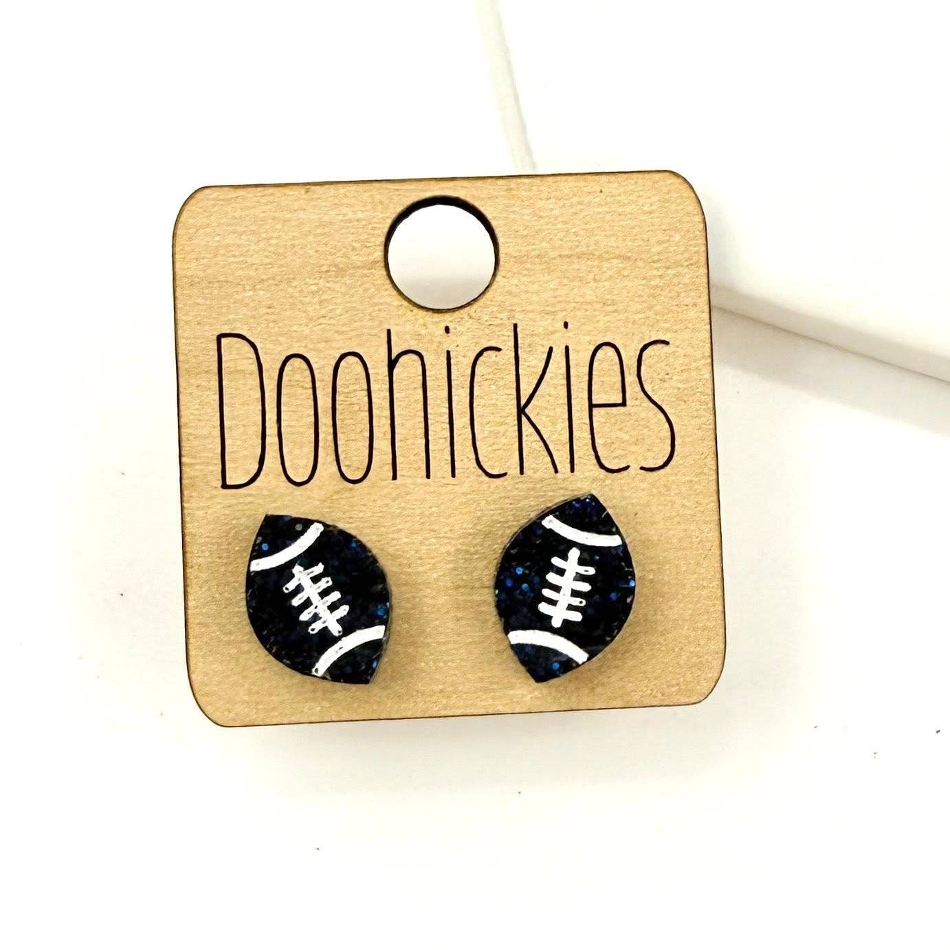 School Spirit Glitter Football Studs