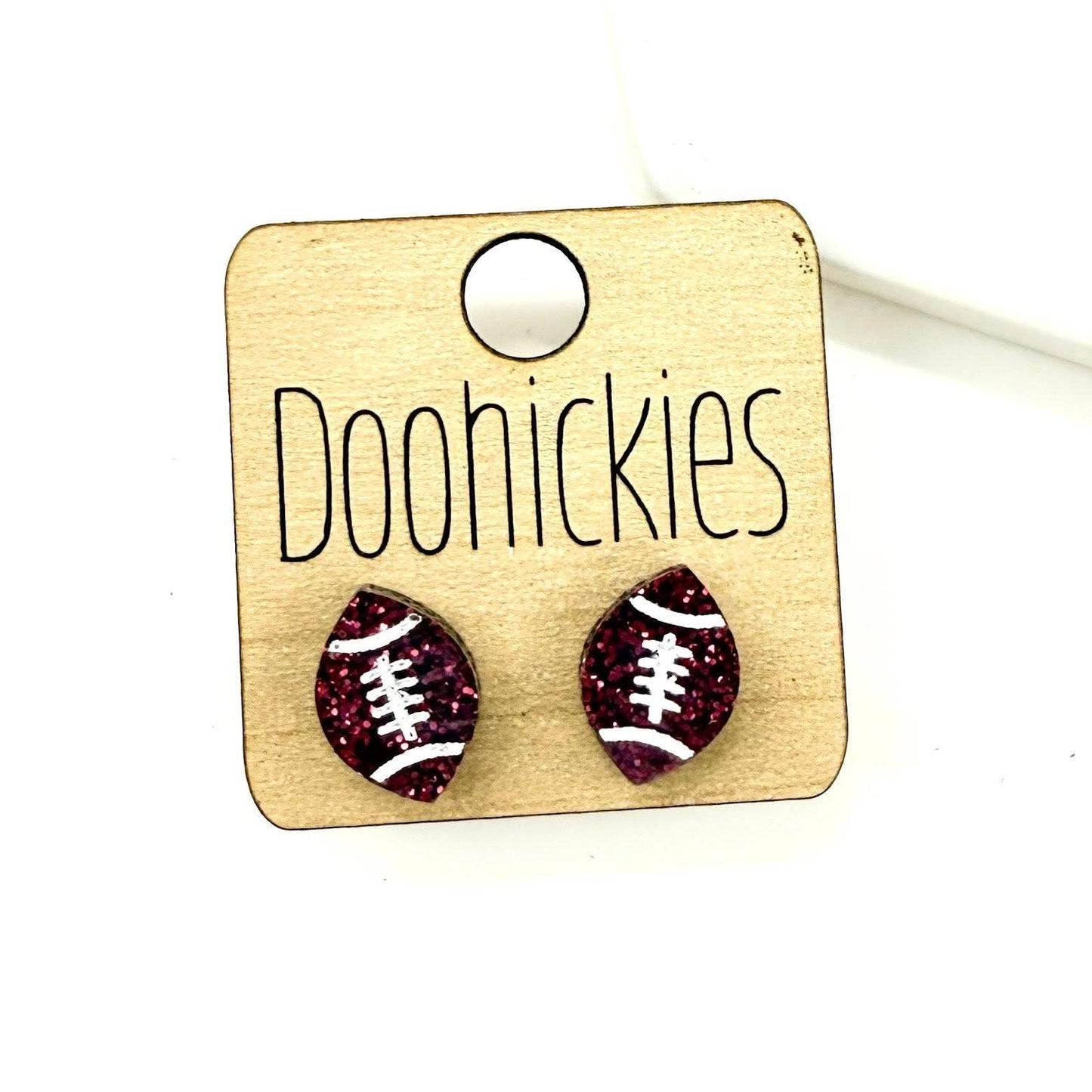 School Spirit Glitter Football Studs