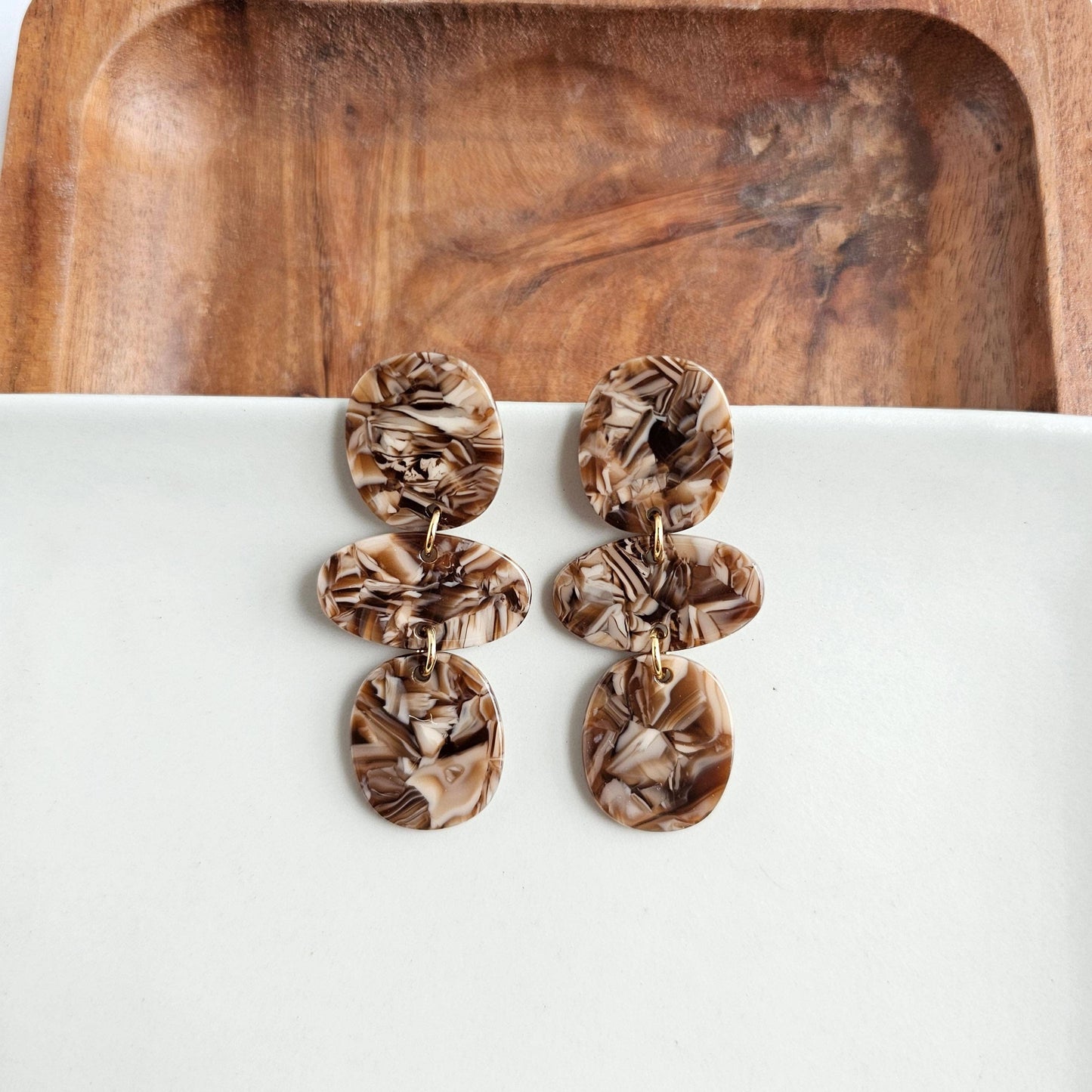 Florence Earrings - Hickory Brown