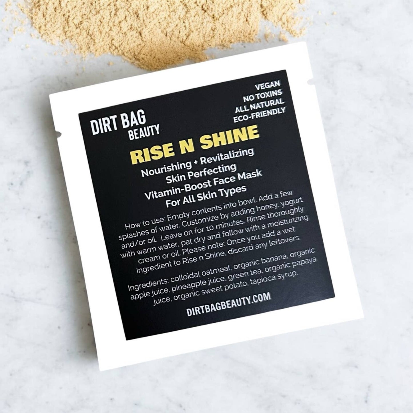 Single-use Vitamin Boost Vegan Powder Face Mask-Rise n Shine