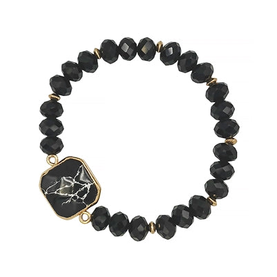 Black Crystal Stretch Bracelet