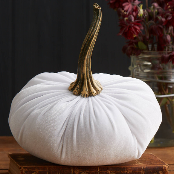 Single &amp; Stacked Velvet Pumpkins