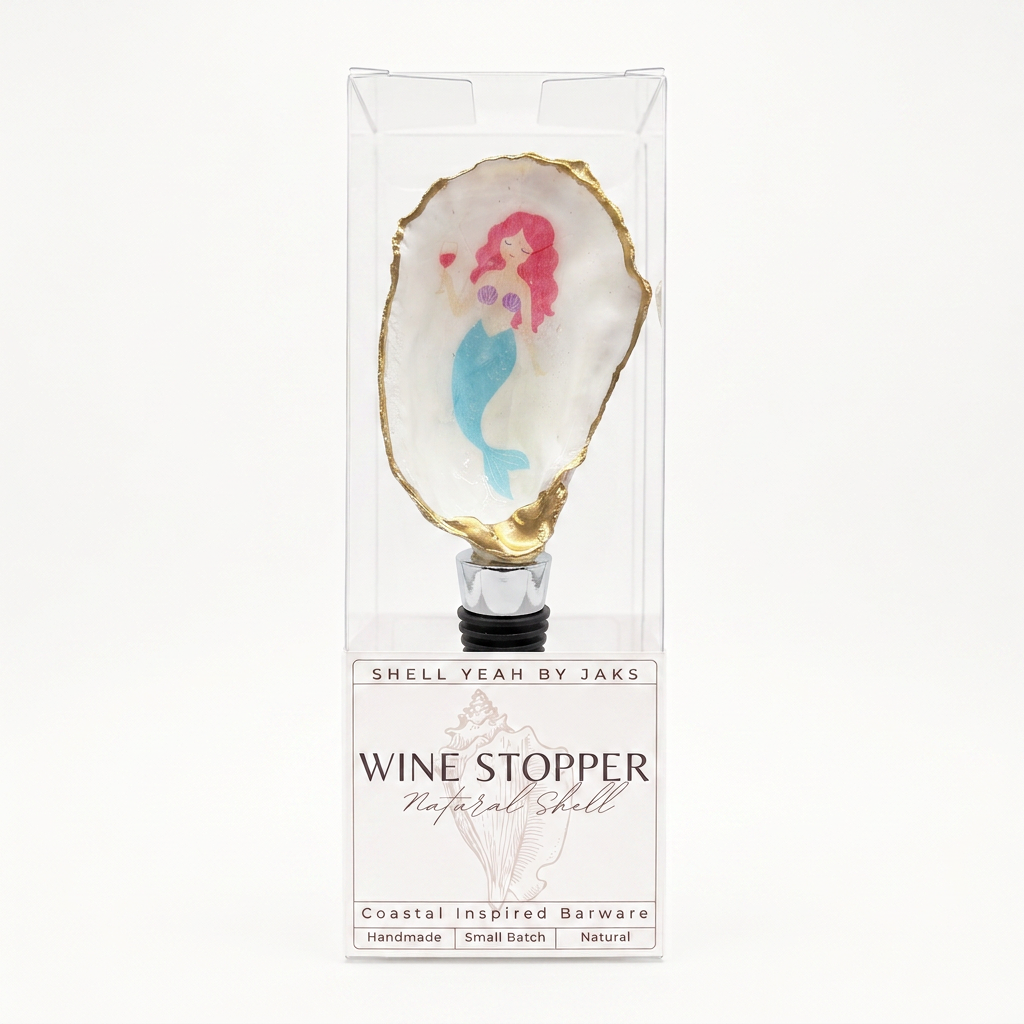 Mermaid Wine Glass Oyster Shell Wine Stopper