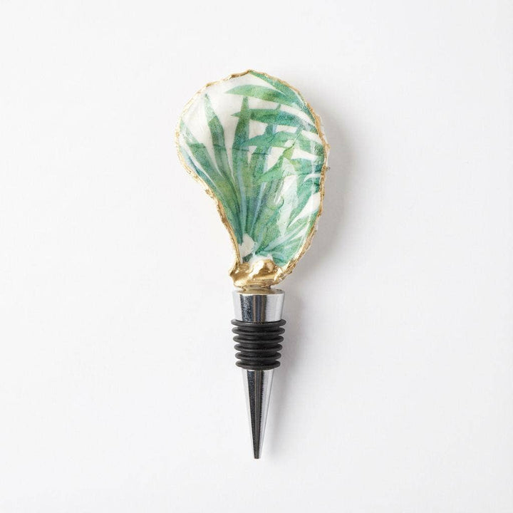 Tropical Leaf Oyster Shell Wine Stopper