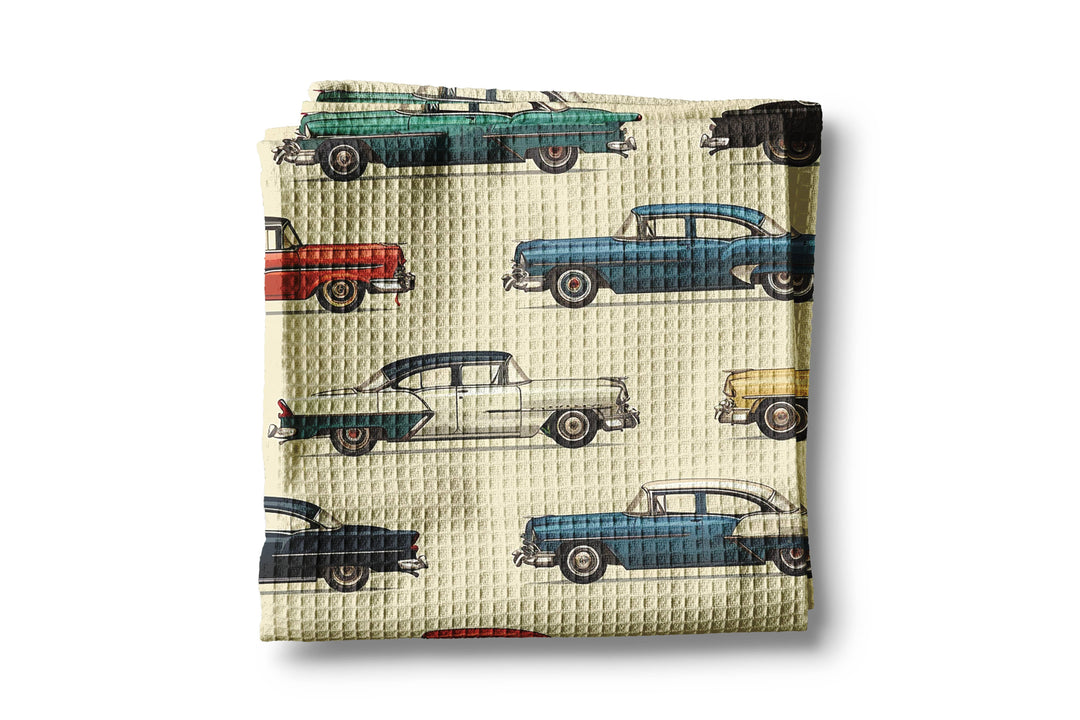 Vintage Car Retro Antique Classic Garage Kitchen Towel