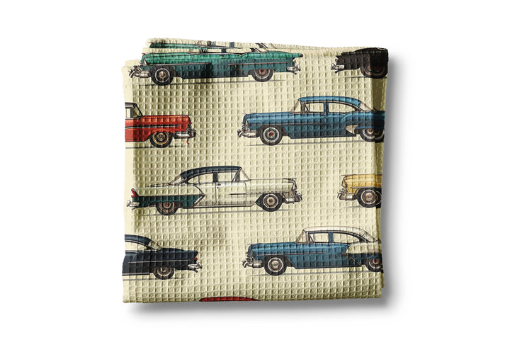 Vintage Car Retro Antique Classic Garage Kitchen Towel