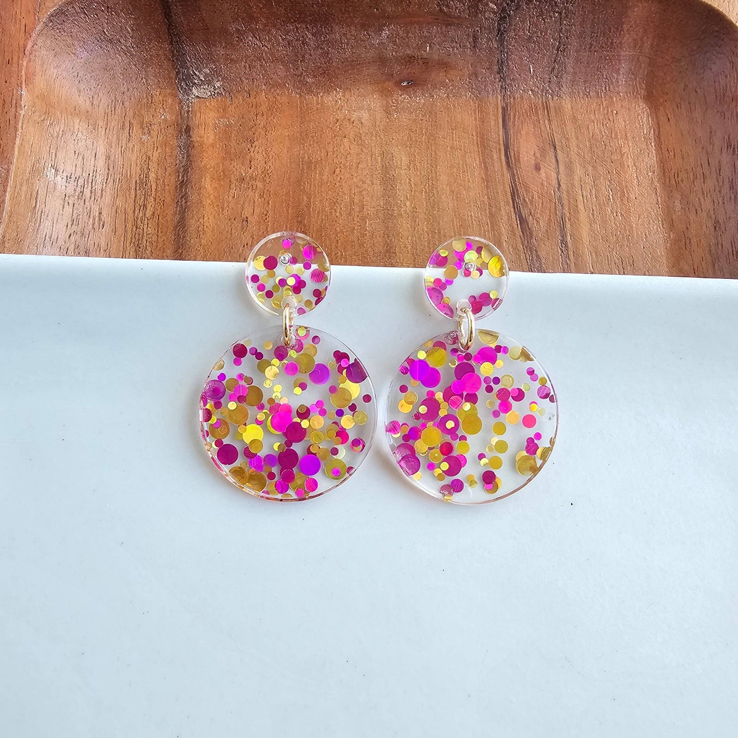 Addy Earrings - Pink Confetti // Holiday, Jewelry, Gift