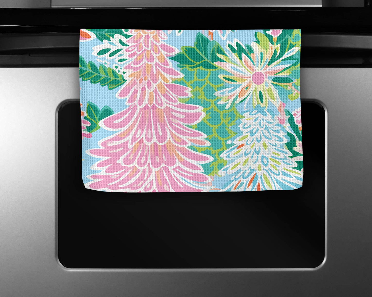 Preppy Beach Christmas Kitchen Towel
