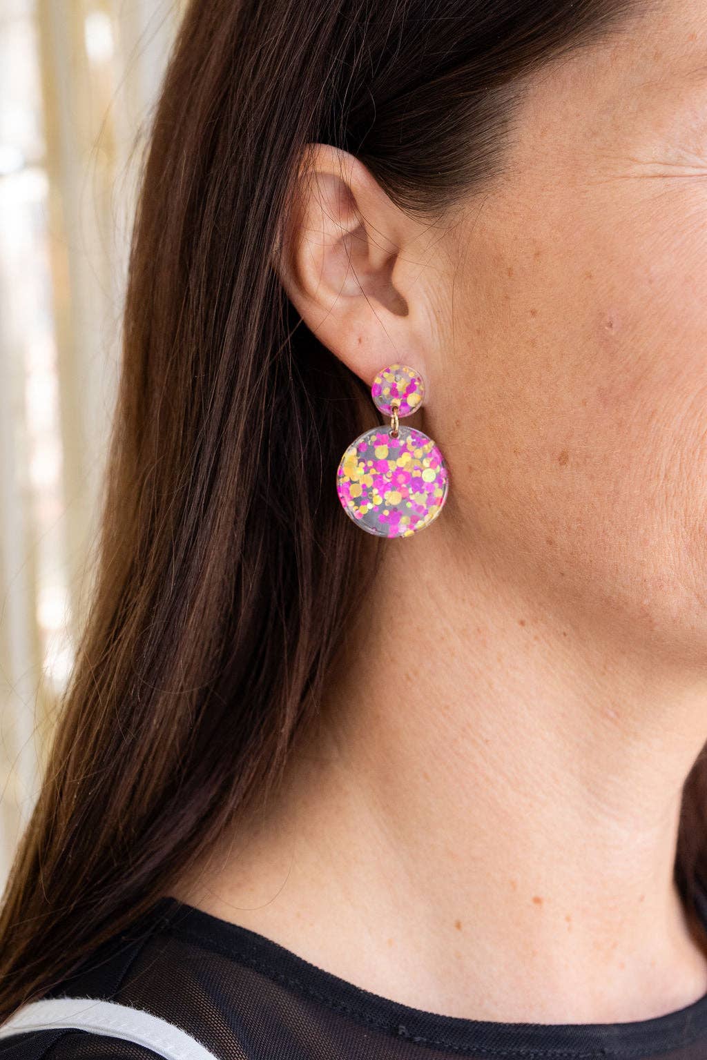 Addy Earrings - Pink Confetti // Holiday, Jewelry, Gift