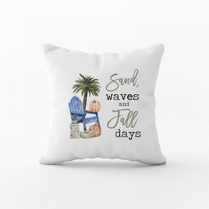 Sand Waves Fall Days Pillow, Beach House Decor, Throw Pillow
