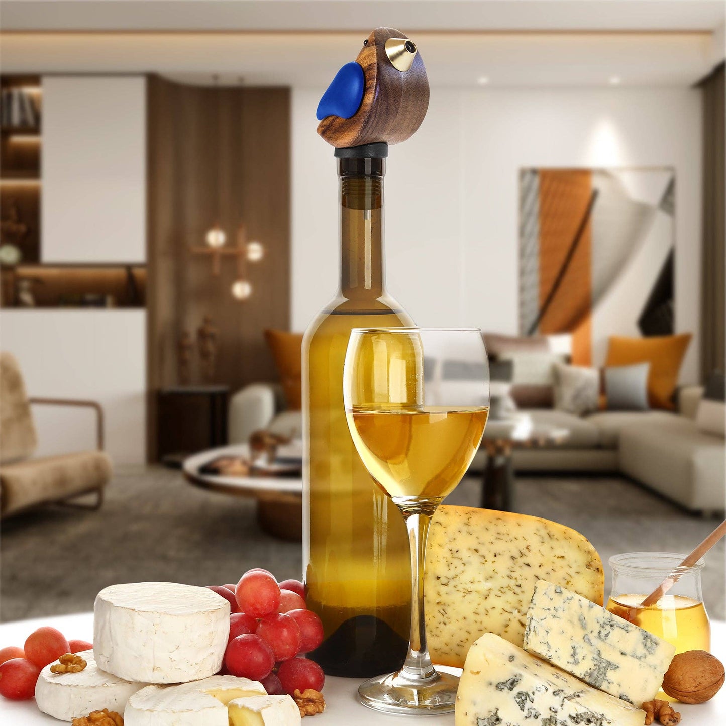 Songbird Specialties® "Singing" Wine Bottle Pourer, Blue