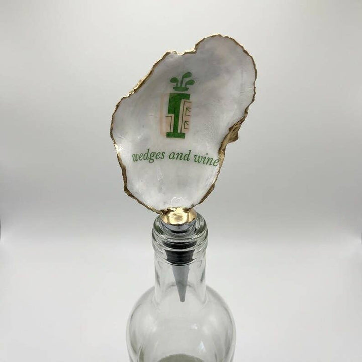Wedges and Wine Oyster Shell Wine Stopper