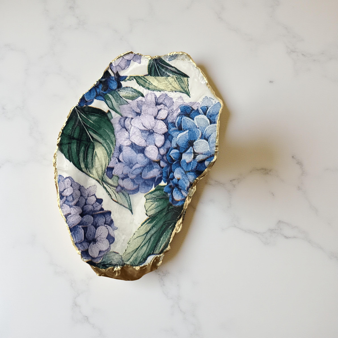 Hydrangea Harbor Ring Oyster Dish|Gold