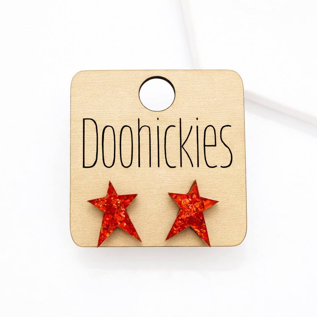 Sparkle Prim Star Studs - Patriotic Earrings