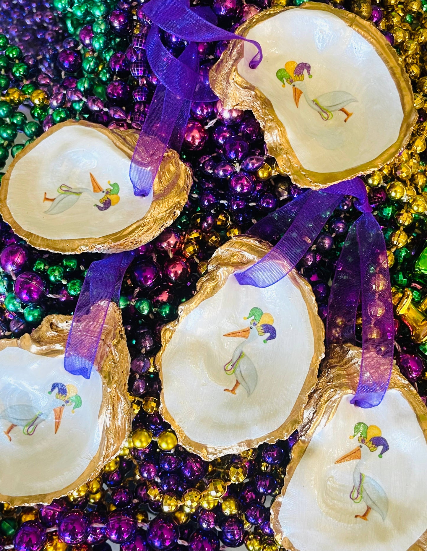 Mardi Gras Pelican Ornament