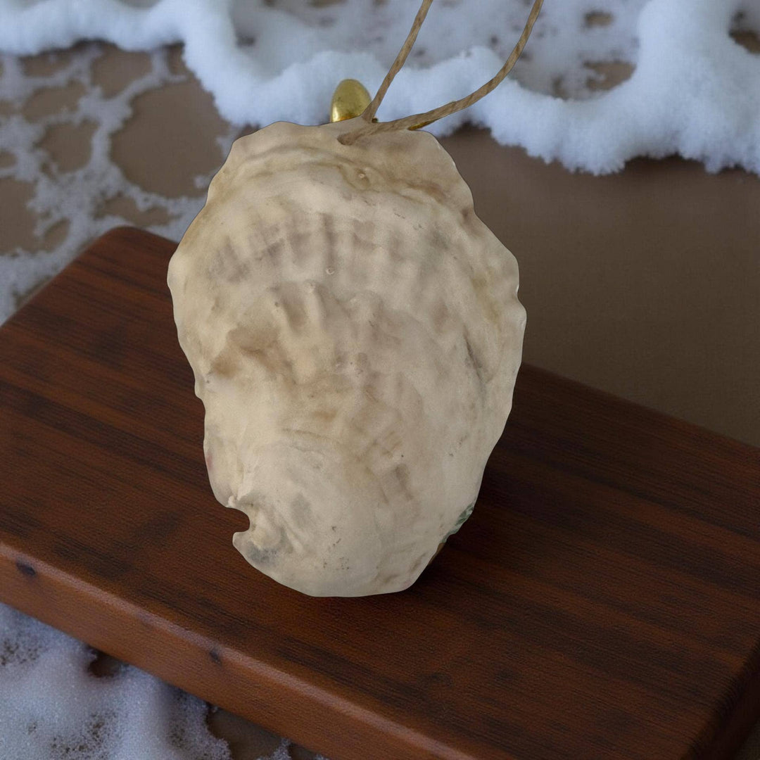 Flamingo &amp; Palm Oyster Ornament