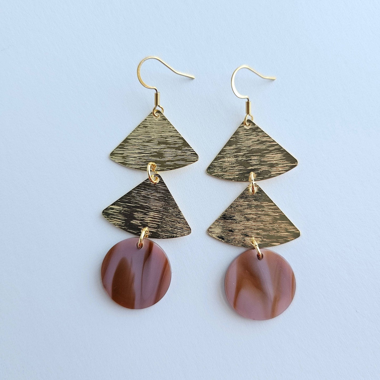 Anya Earrings - Mauve & Copper