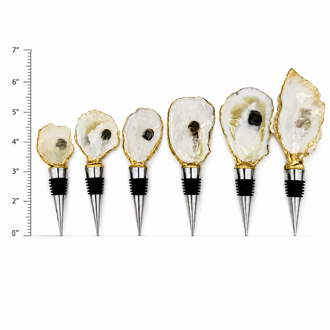 Watercolor Ocean Oyster Shell Wine Stopper
