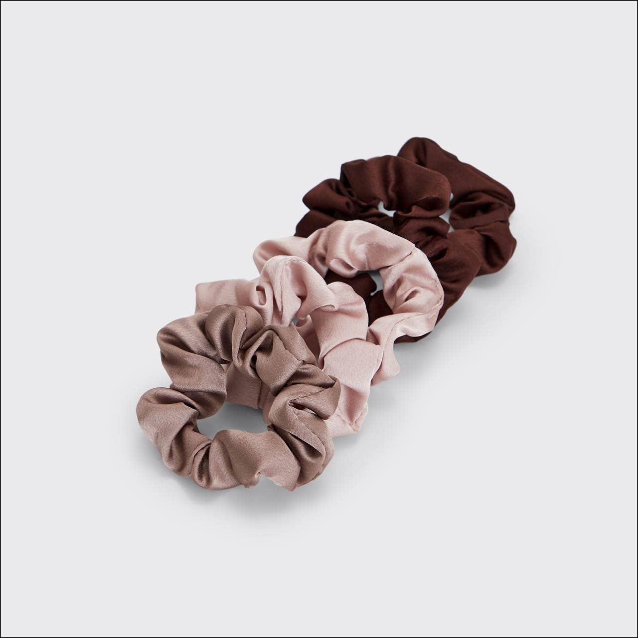 Satin Sleep Scrunchies 5pc- Cameo