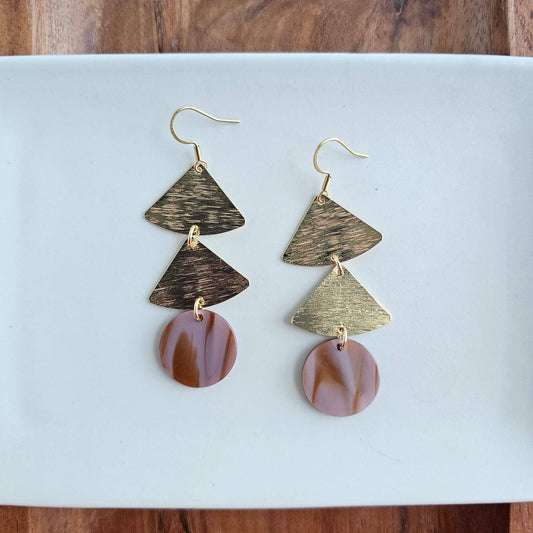 Anya Earrings - Mauve & Copper