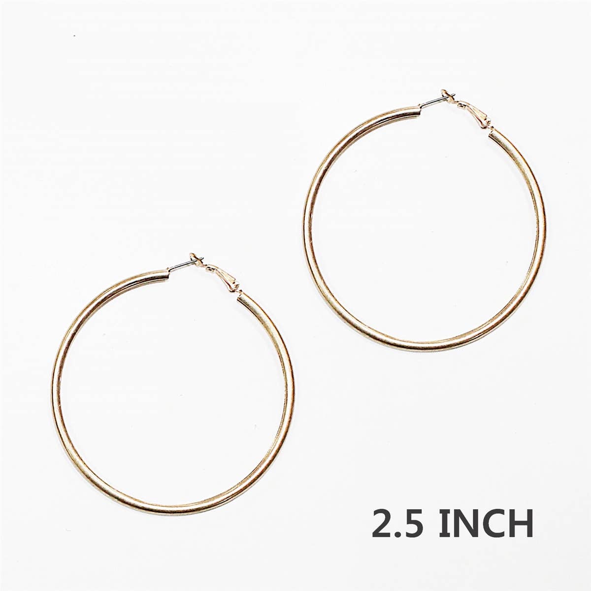 Worn Gold Hoop 2.5" Earing