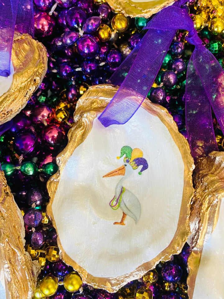 Mardi Gras Pelican Ornament