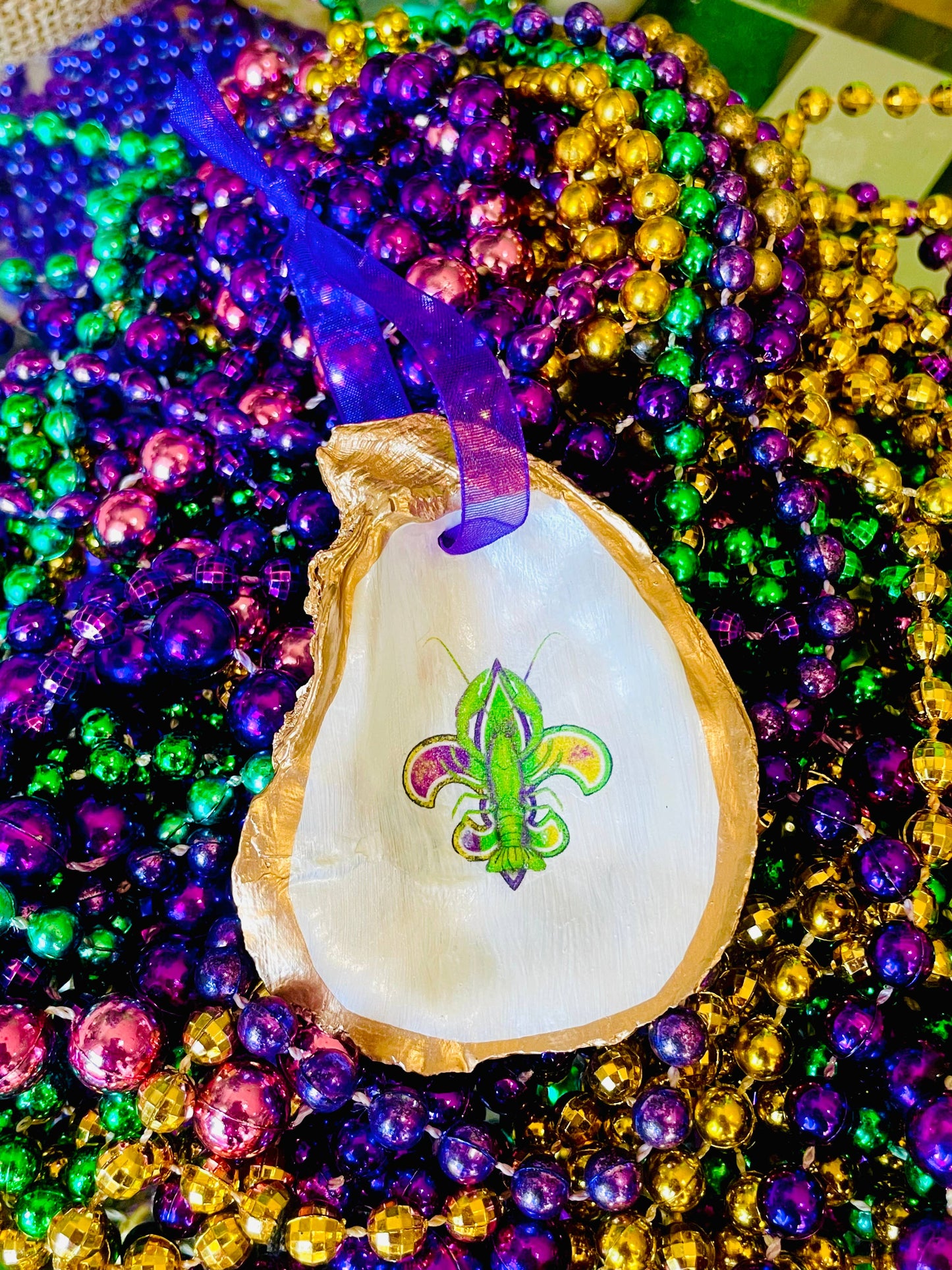 Crawfish Fleur-de-lis Ornament
