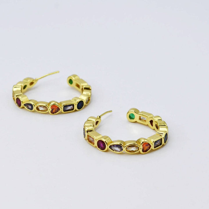 Rainbow Gem Bliss Hoop N42
