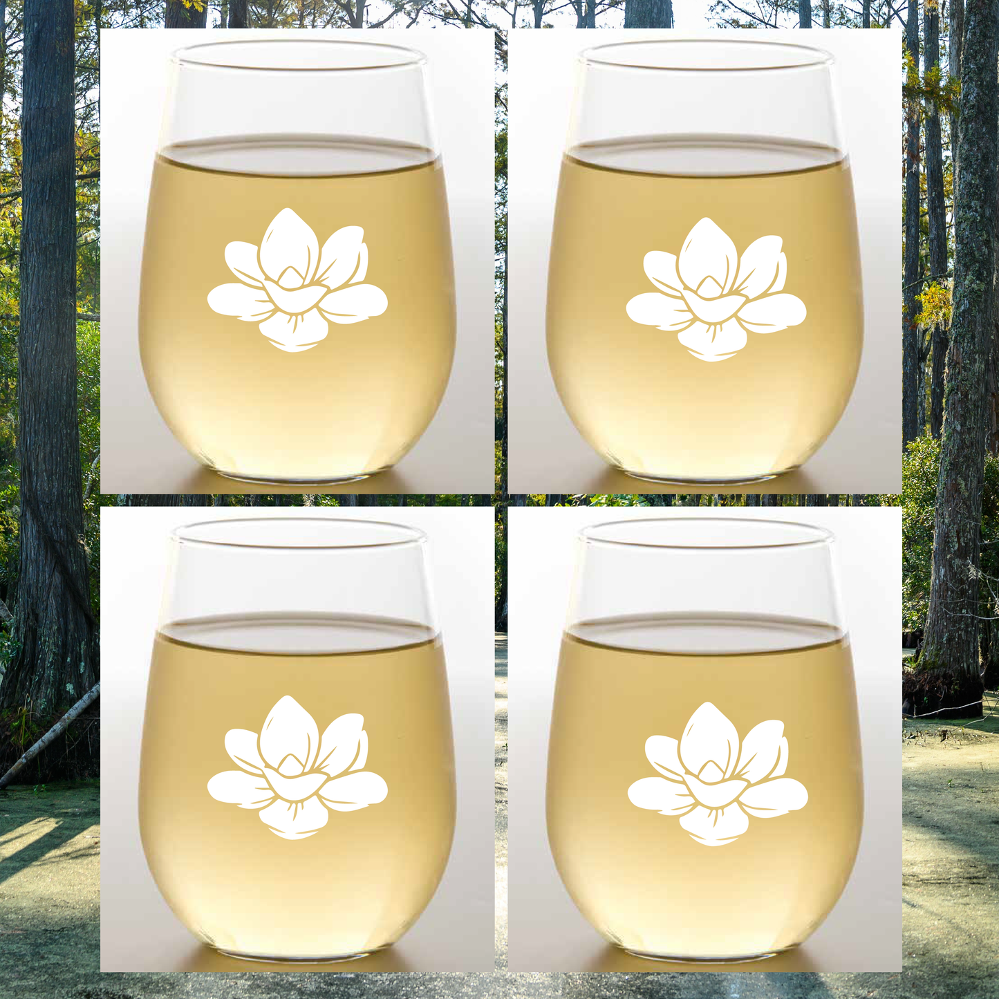 MAGNOLIA Tritan Unbreakable Stemless Plastic Wine Tumblers