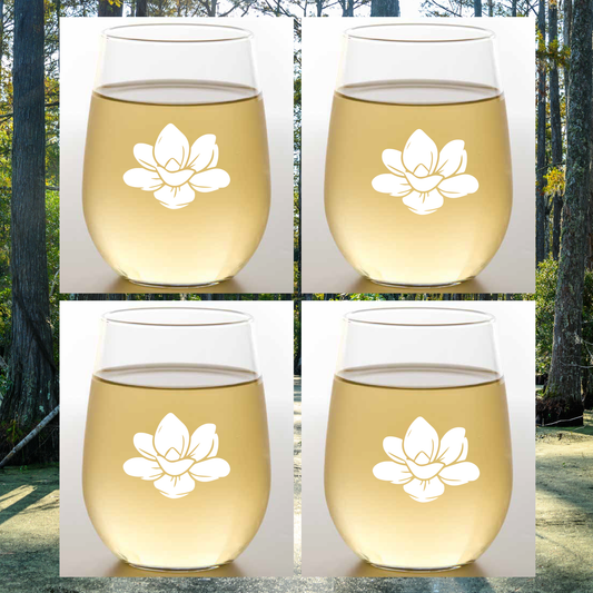 MAGNOLIA Tritan Unbreakable Stemless Plastic Wine Tumblers