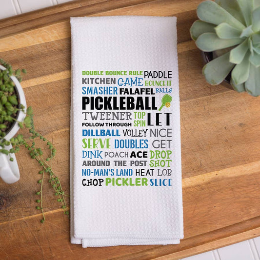 Pickleball Word Collage Towel