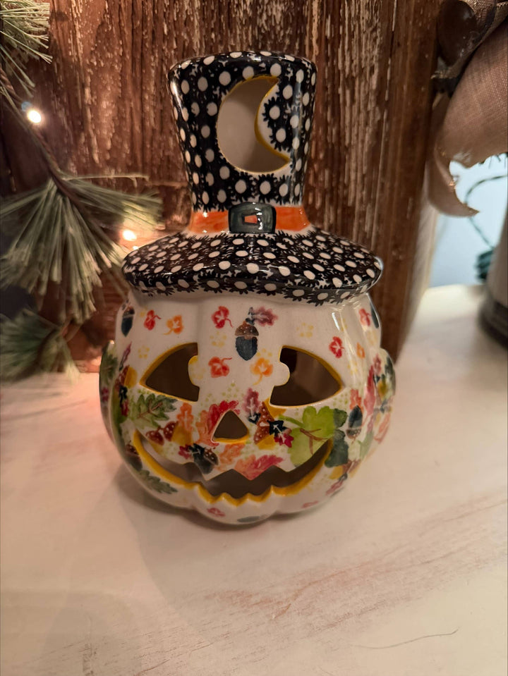 Polish Pottery Pumpkin with Hat