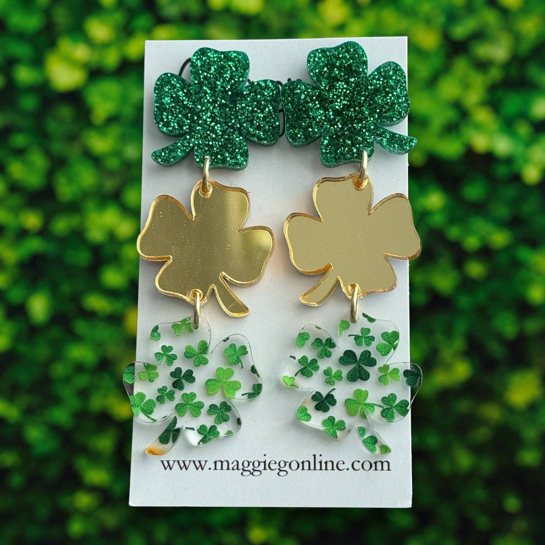 Acrylic Clover Earrings