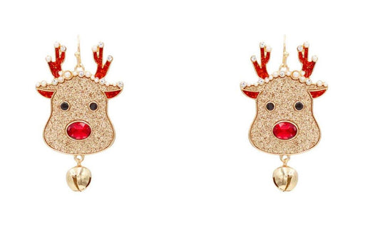 Rudolph Sparkle Metal 2" Earring