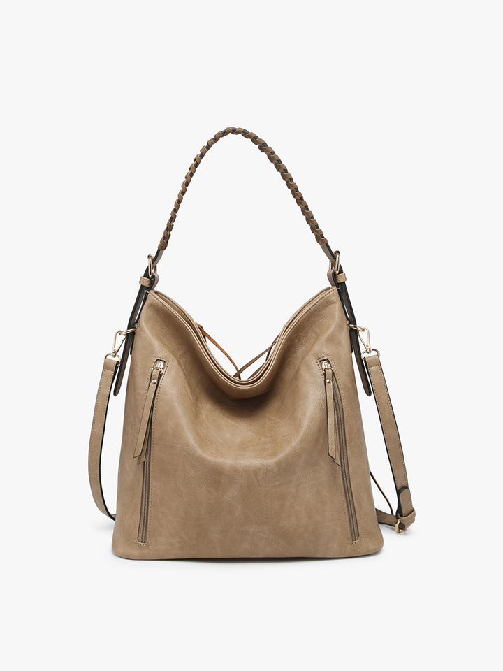 Sav Distressed Hobo Bag w/ Fringe Detail