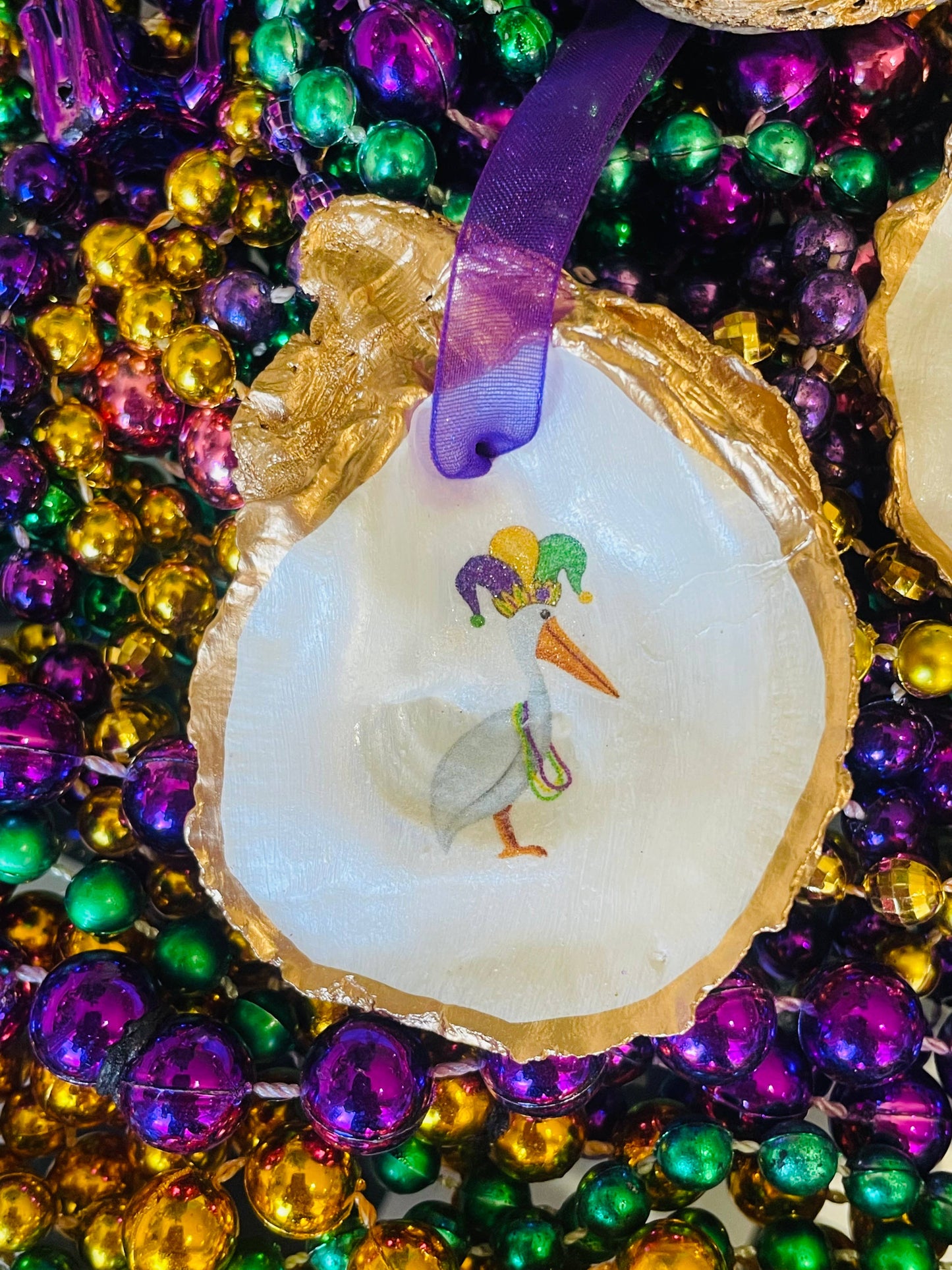 Mardi Gras Pelican Ornament