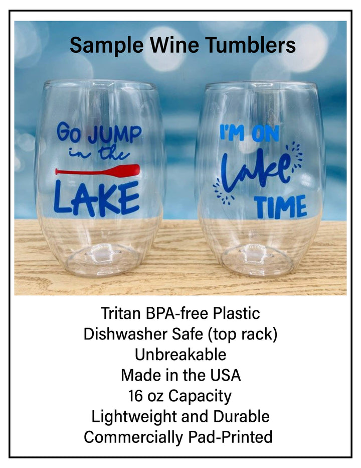 OYSTERS METALLIC Tritan Unbreakable Stemless Wine Tumblers