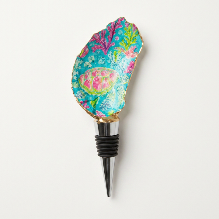 Sea Turtle Reef Oyster Shell Wine Stopper