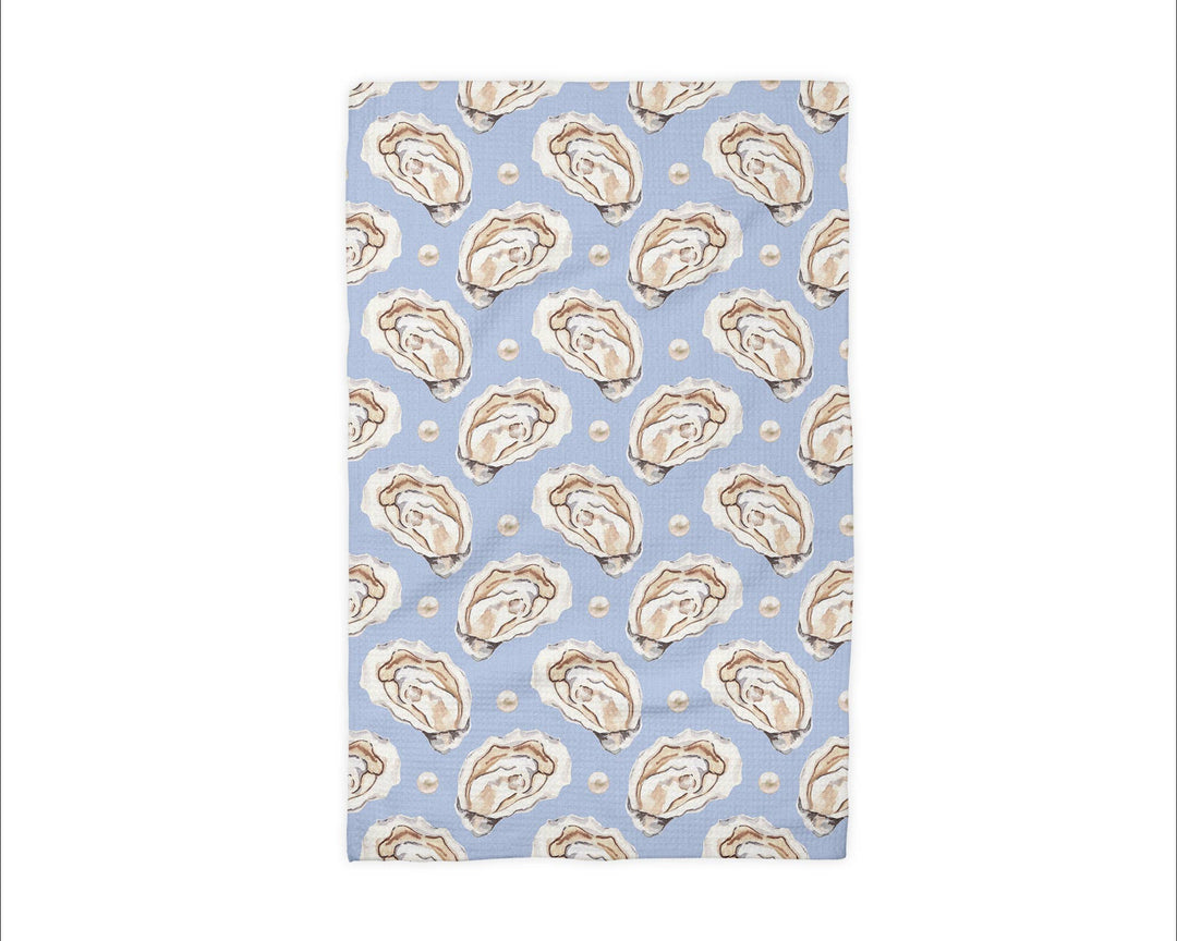 Oyster Shell Nautical Coastal Beach Ocean Kitchen Towel