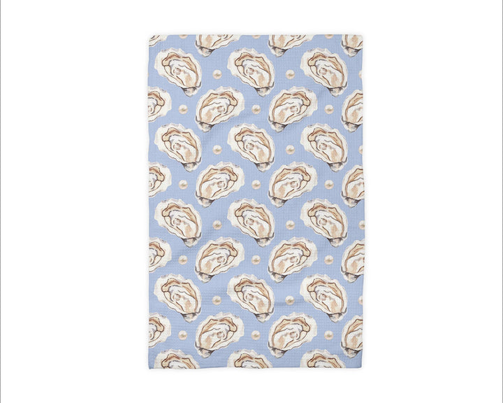 Oyster Shell Nautical Coastal Beach Ocean Kitchen Towel