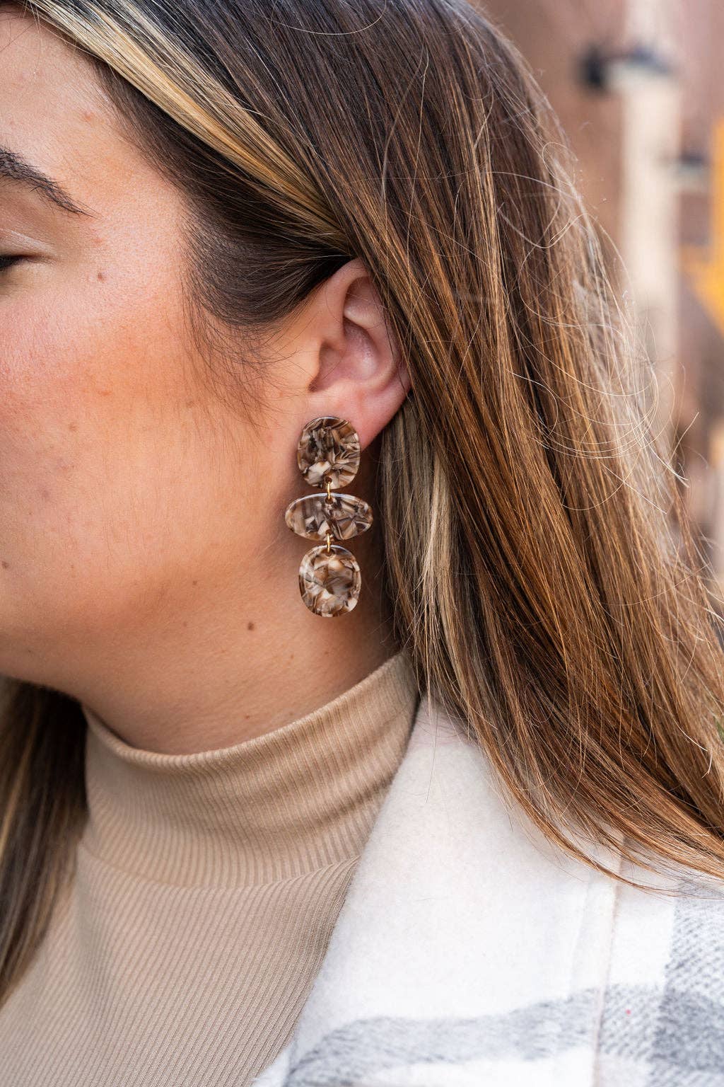 Florence Earrings - Hickory Brown