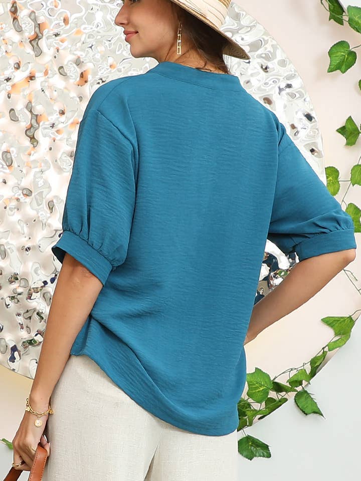 Johnny Collar Blouse (2 colors)