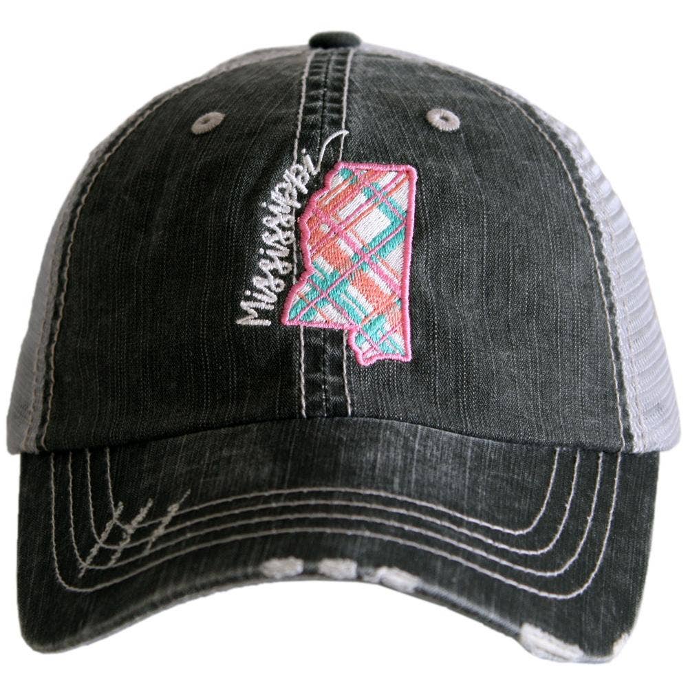 Mississippi Pastel Plaid Trucker Hats