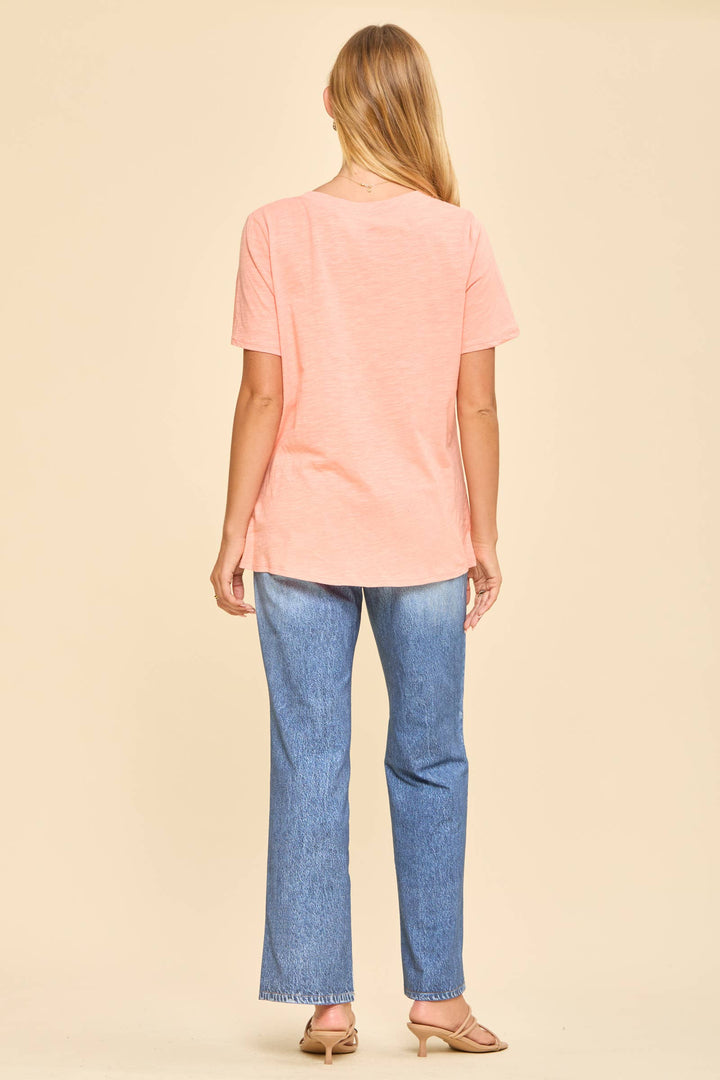 Everyday Essential Cotton V-Neck Knit Top