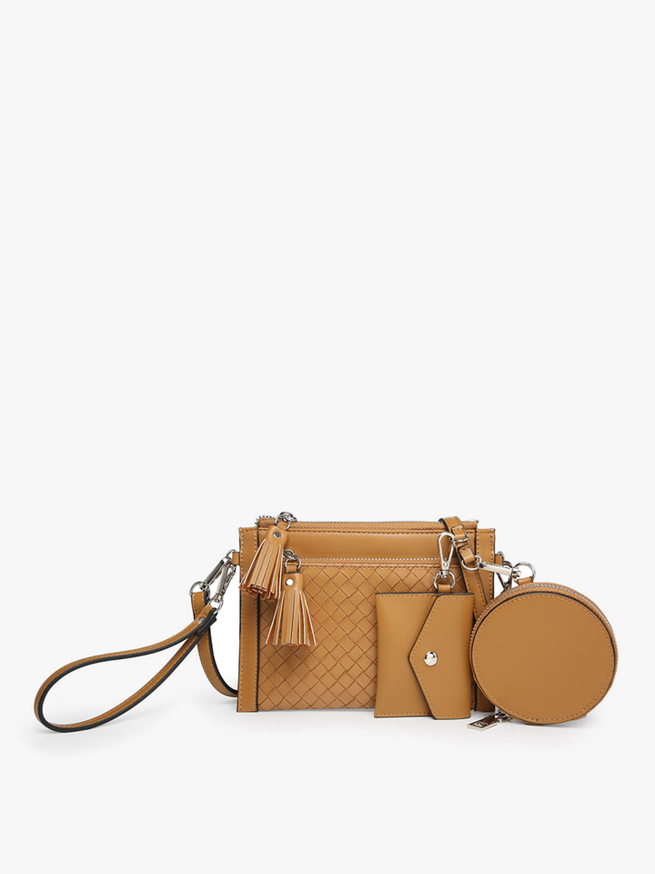 Mirabel Woven Double Zip Crossbody/Wallet w/ Pouches