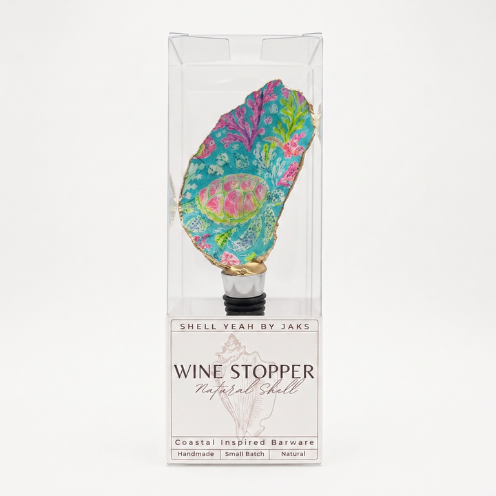 Sea Turtle Reef Oyster Shell Wine Stopper