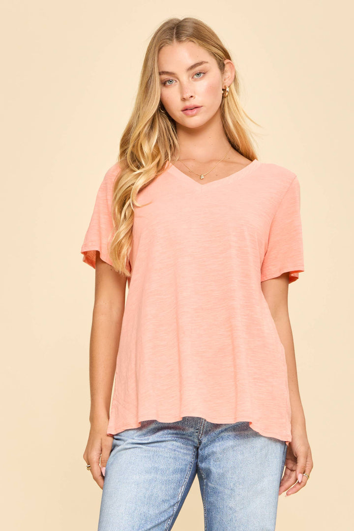 Everyday Essential Cotton V-Neck Knit Top