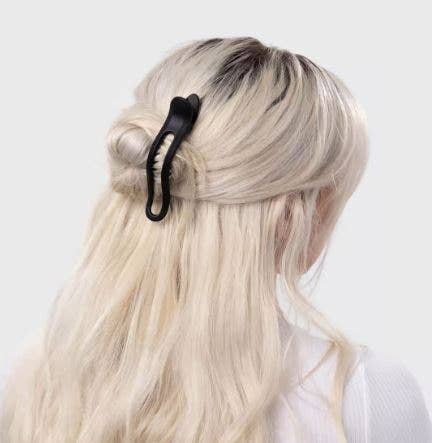 Flat Lay Claw Clip 2pc Curved - Black &amp; Tort
