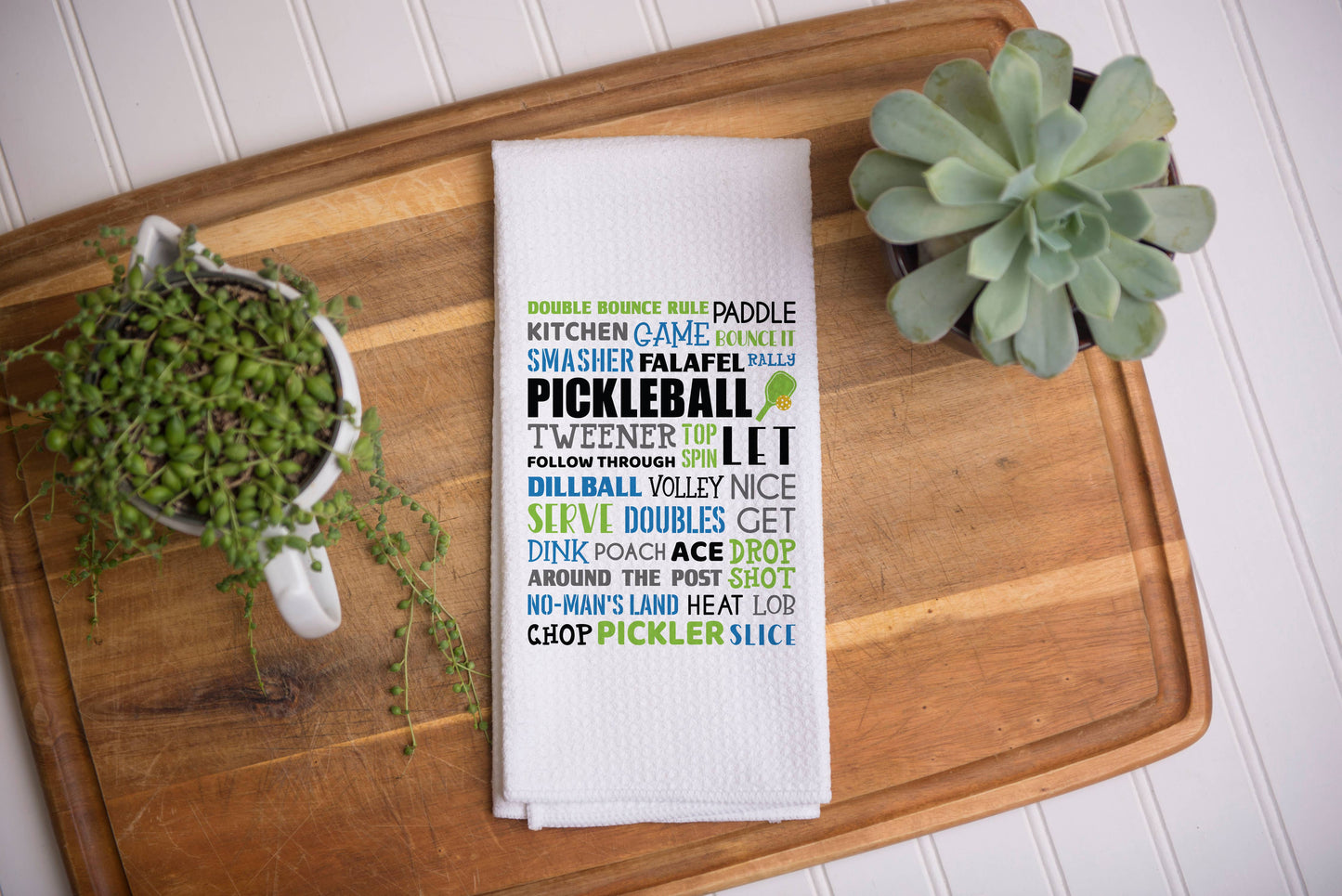 Pickleball Word Collage Towel